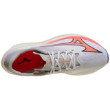 Mizuno Wave Rebellion Flash 3 souliers de course femme empeigne - White / Striking Coral