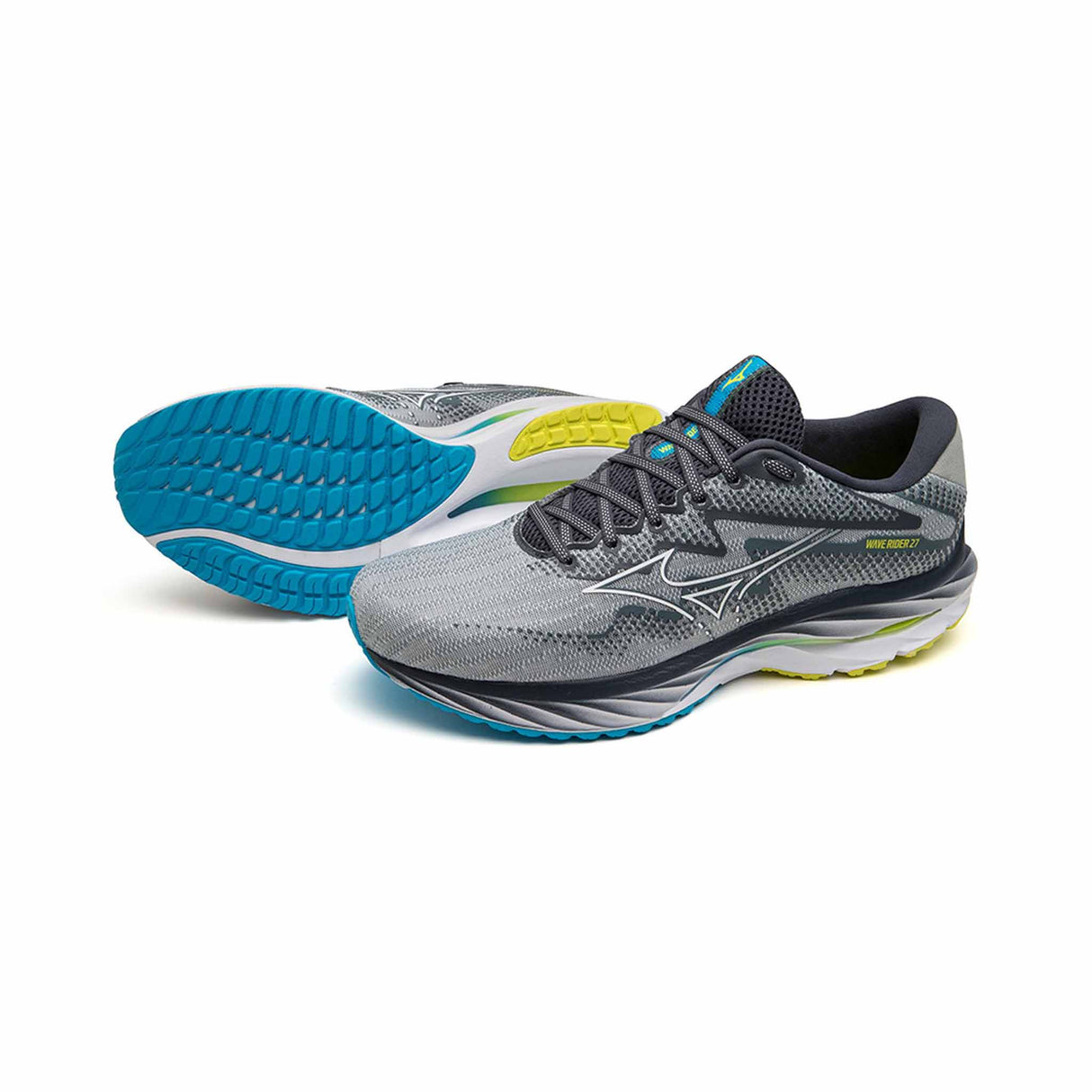 Mizuno Wave Rider 27 chaussures de course à pied pour homme - Pearl Blue / White