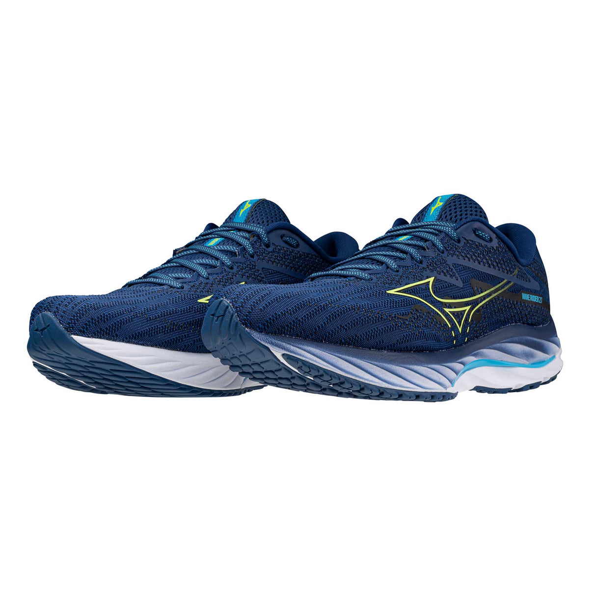 Mizuno Wave Rider 27 chaussures de course à pied homme paire - Navy Peony / Sharp Green