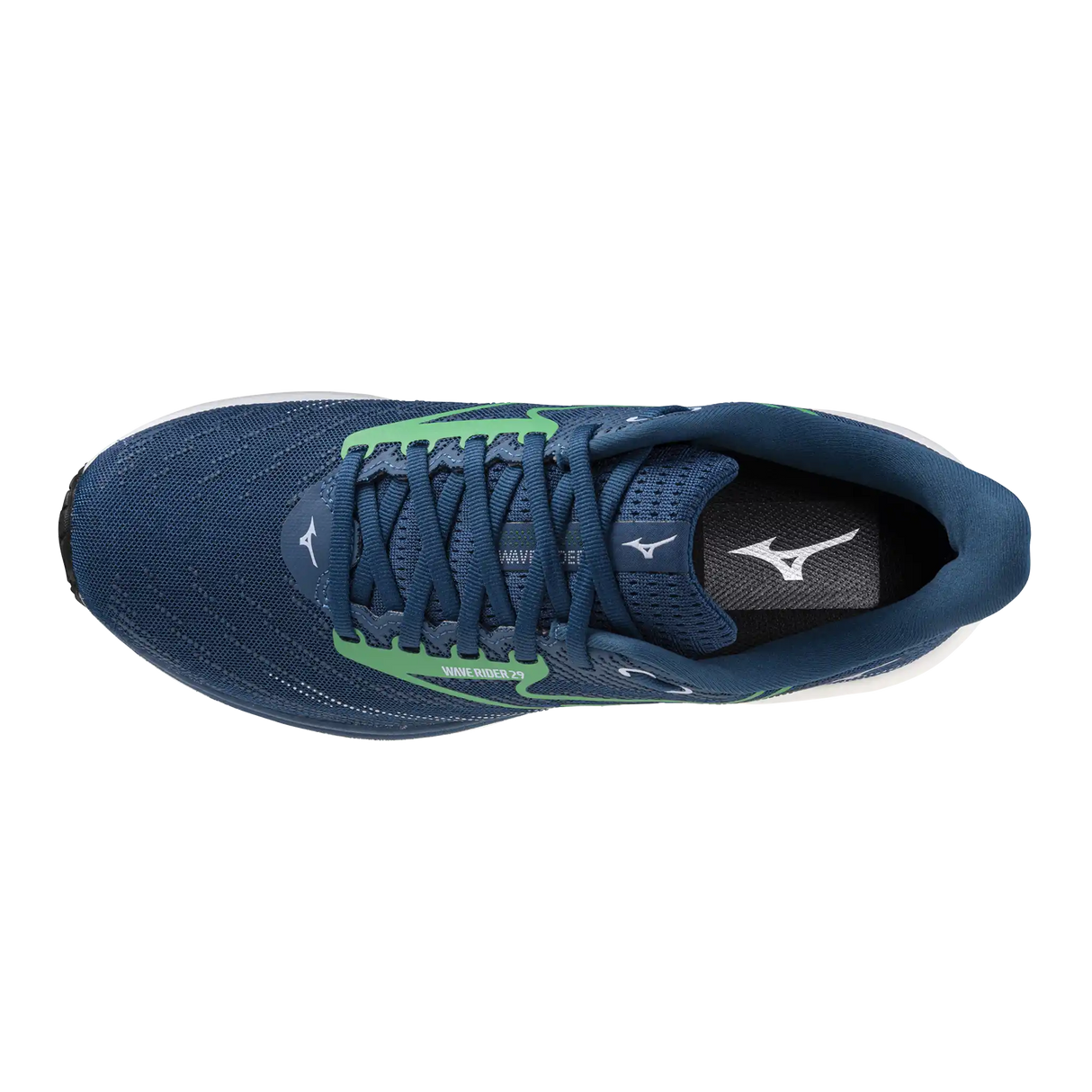 Mizuno Wave Rider 29 chaussures de course homme- Sailor Blue / Goblin Green