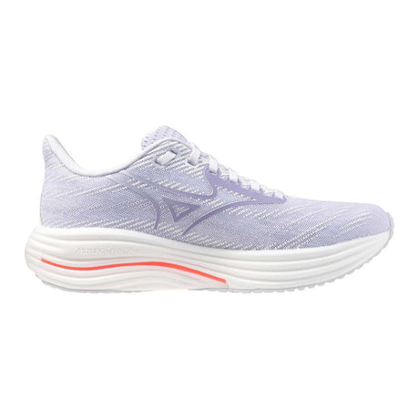 Mizuno Wave Rider 29 Women's Running Shoes Lateral- White / Iceland Blue
