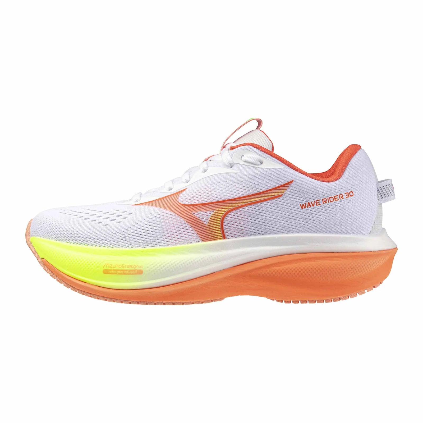 Mizuno Wave Rider 30 Women's Running Shoes - White / Flamingo Coral 