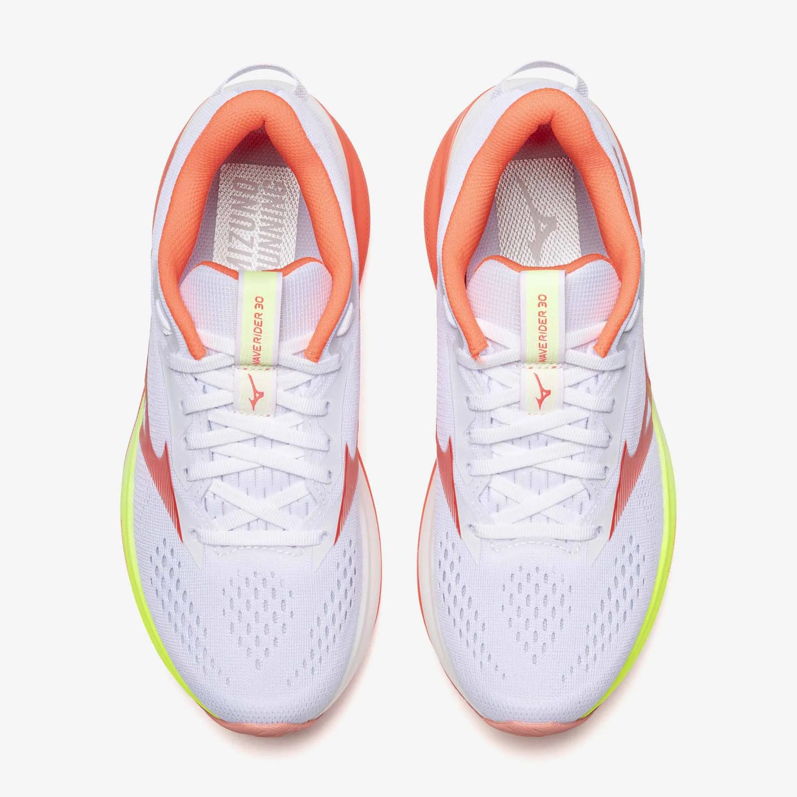 Mizuno Wave Rider 30 Women's Running Shoes - White / Flamingo Coral 