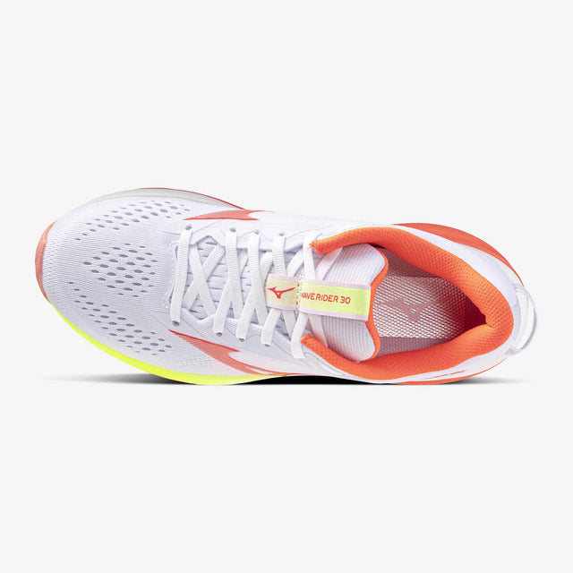 Mizuno Wave Rider 30 Women's Running Shoes - White / Flamingo Coral 