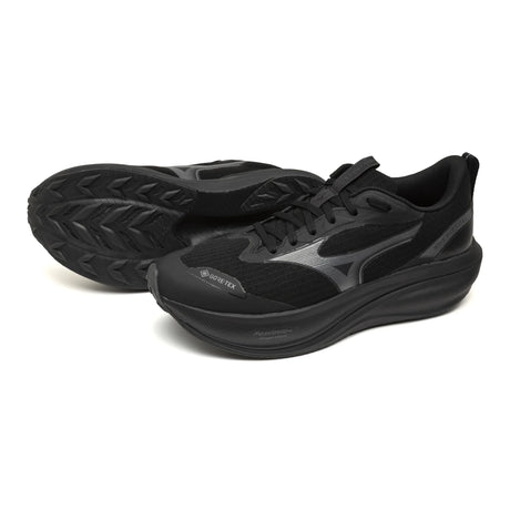 Mizuno Wave Rider GTX 4 waterproof running shoes for men, Black / Black Sand — view 11