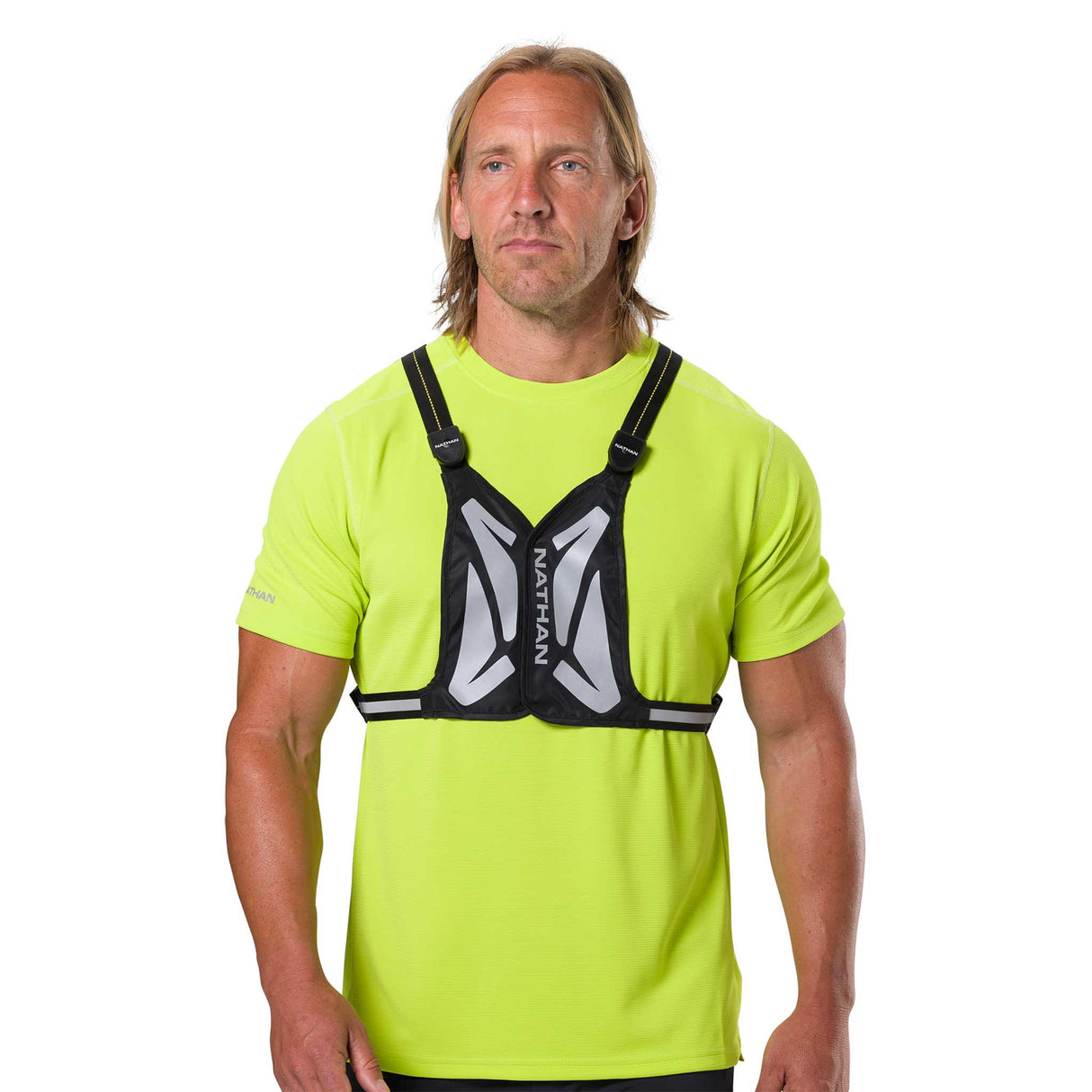 Nathan Laser Light Web veste de visibilité réfléchissante de course à pied - Black / High Vis Yellow