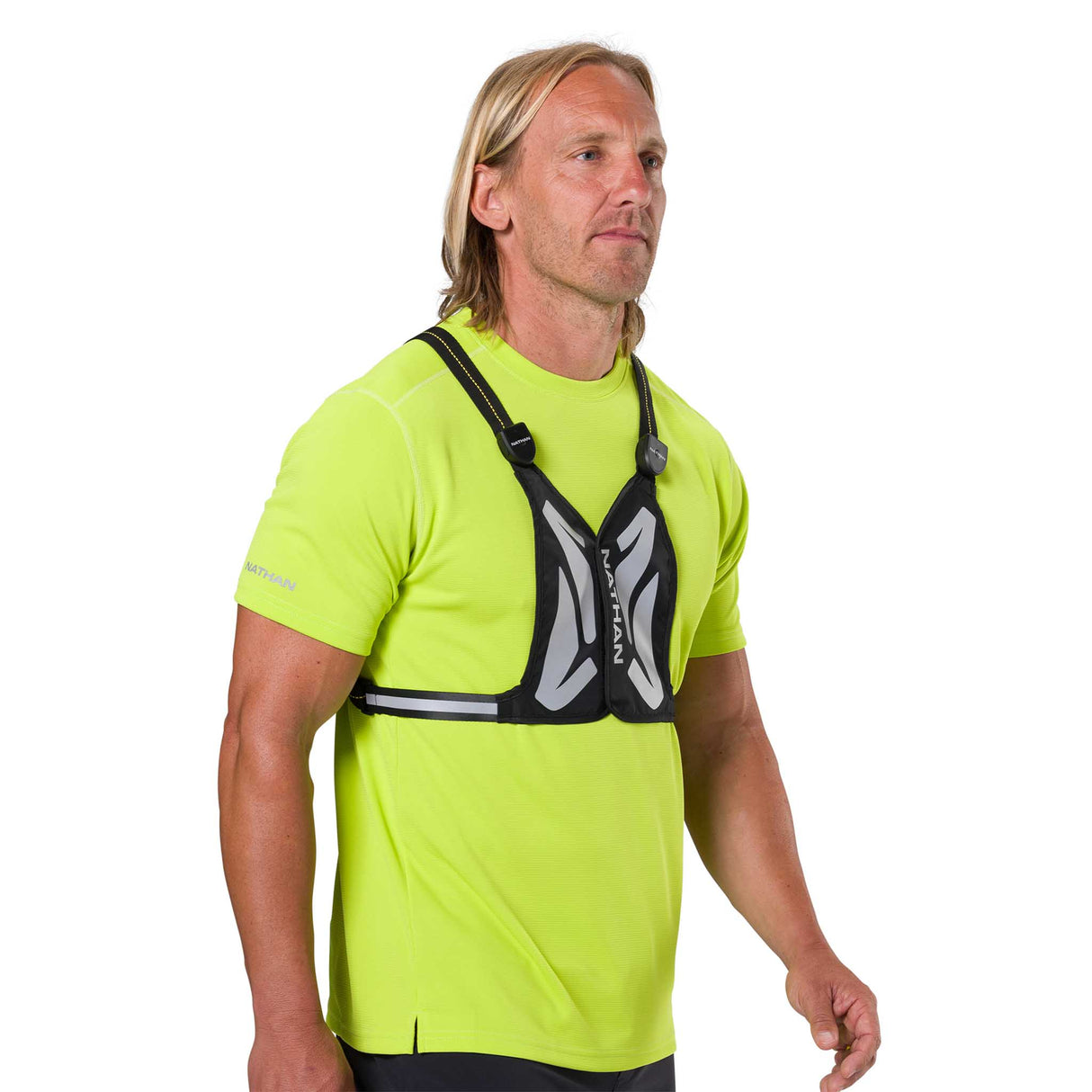Nathan Laser Light Web veste de visibilité réfléchissante de course à pied - Black / High Vis Yellow