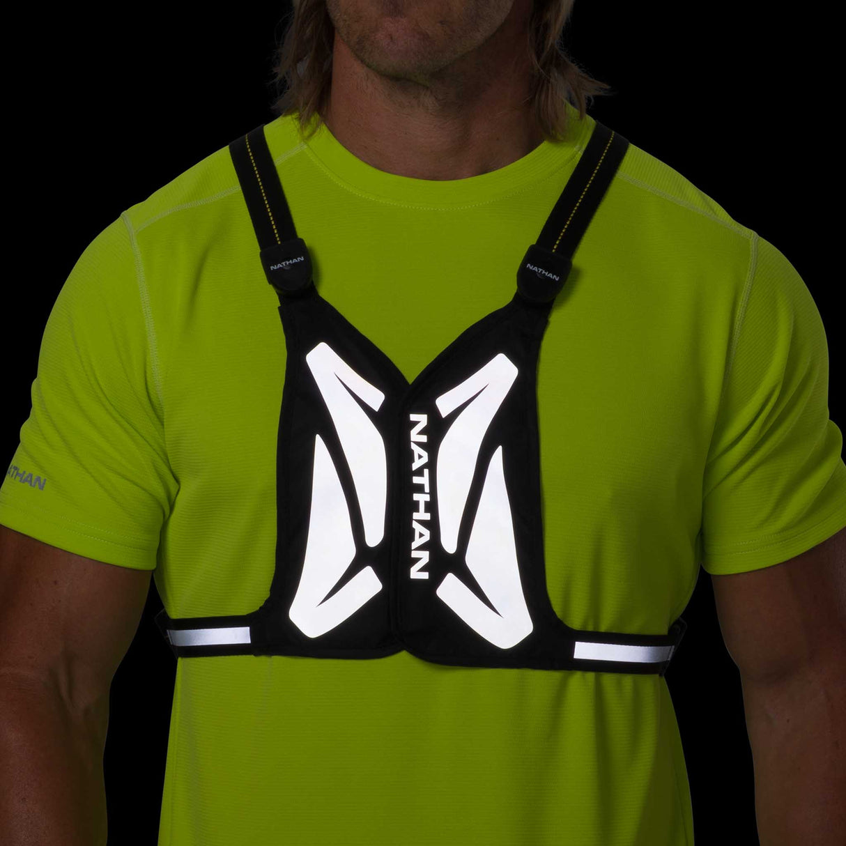 Nathan Laser Light Web veste de visibilité réfléchissante de course à pied - Black / High Vis Yellow
