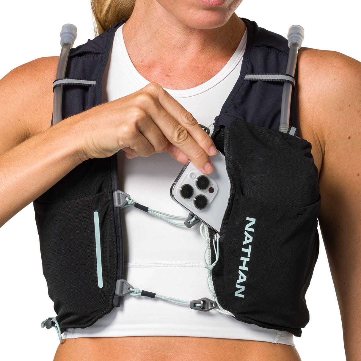 Nathan Pinnacle Pro 6L veste d'hydratation femme live- Black / Surf Spray