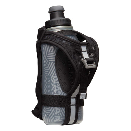 Nathan SpeedDraw 2 bouteille isolée à la main 12 oz - Black / Reflective Silver
