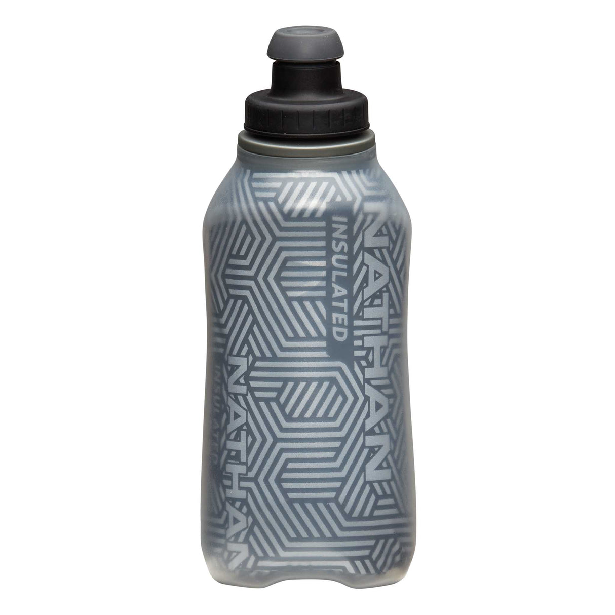 Nathan SpeedDraw 2 bouteille isolée à la main 12 oz - Black / Reflective Silver
