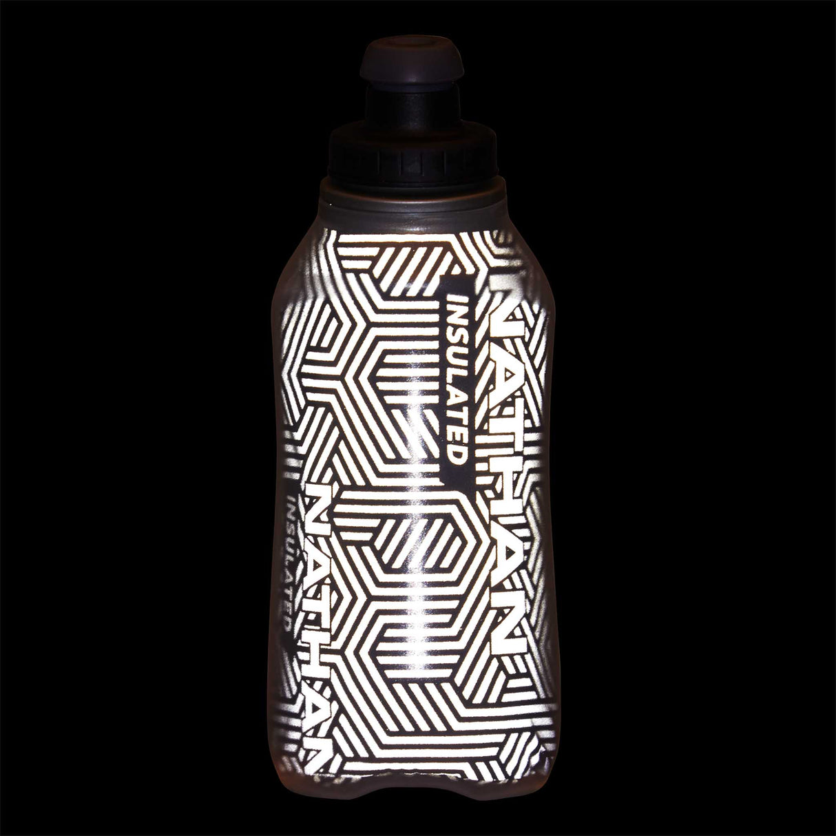 Nathan SpeedDraw 2 bouteille isolée à la main 12 oz - Black / Reflective Silver