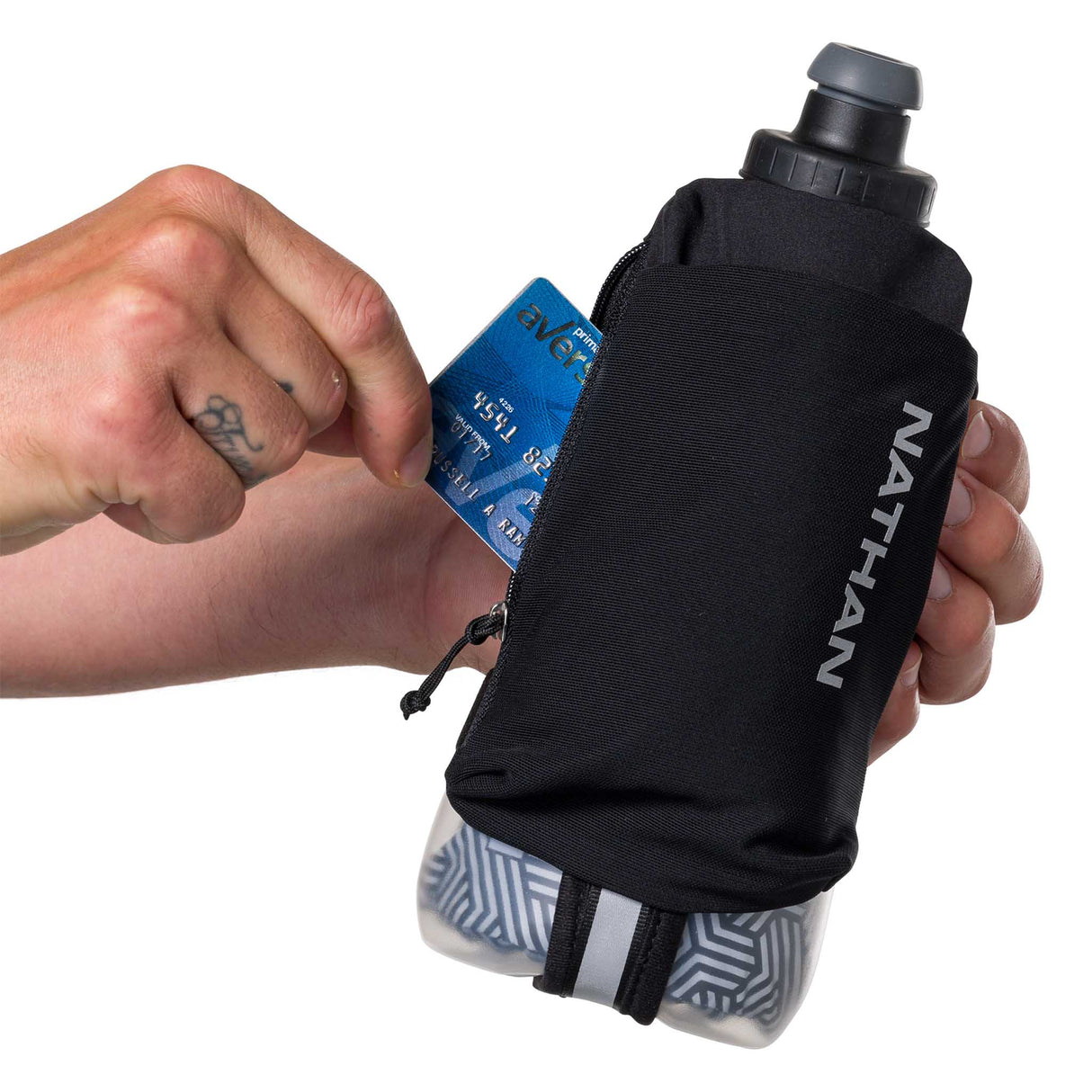 Gourde isotherme Nathan SpeedDraw 2 - 535ml - Black / Reflective Silver