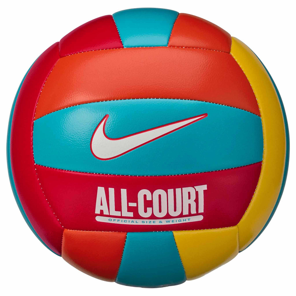 Nike All Court ballon de volleyball - University Red / Teal Nebula / University Gold / White - dos