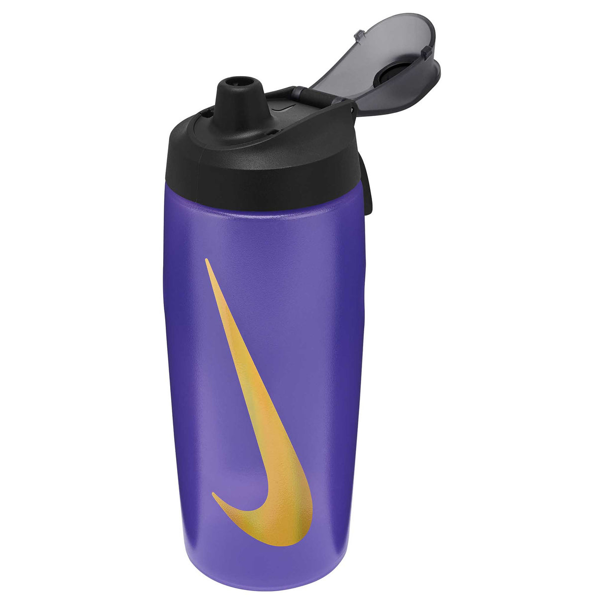 Nike Refuel Locking Lid 18oz bouteille d'eau sport refermable - ouvert -Action Grape / Black / Metallic Gold