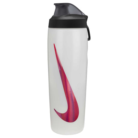 Nike Refuel Locking Lid 24oz bouteille d'eau sport refermable-White / Black / Hyper Crimson Iridescent