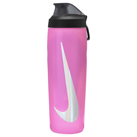 Nike Refuel Locking Lid 24oz bouteille d'eau sport refermable-Pink Spell / Black / Silver Iridescent