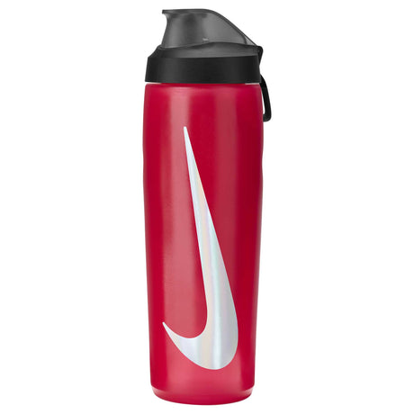 Nike Refuel Locking Lid 24oz bouteille d'eau sport refermable-University Red / Black / Silver Iridescent
