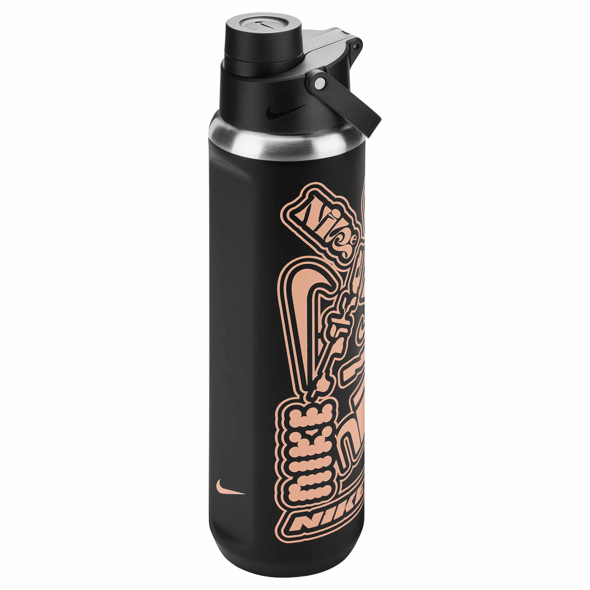 Nike SS Recharge Chug Bottle 24 Oz Graphic - Black / Apricot Agate
