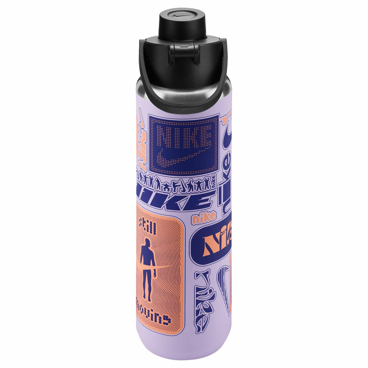 Nike SS Recharge Chug Bottle 24 Oz Graphic - Hydrangeas / Black / Deep Night / Apricot Agate