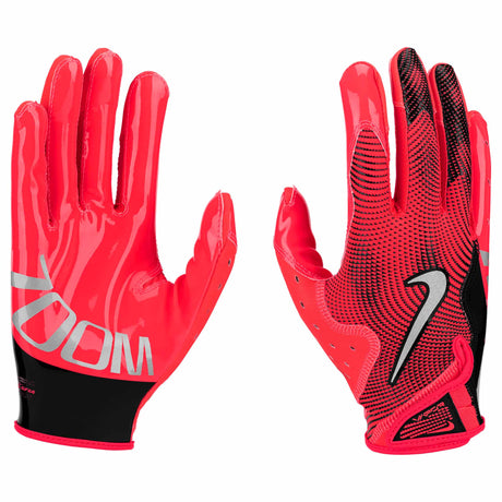 Nike Vapor Jet 8.0 Football Gloves - Bright Crimson / Black / Metallic Silver