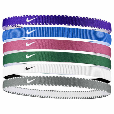 Nike Youth Flex Classic Headbands 6 PK - Sweet Beet / Comet Blue / White