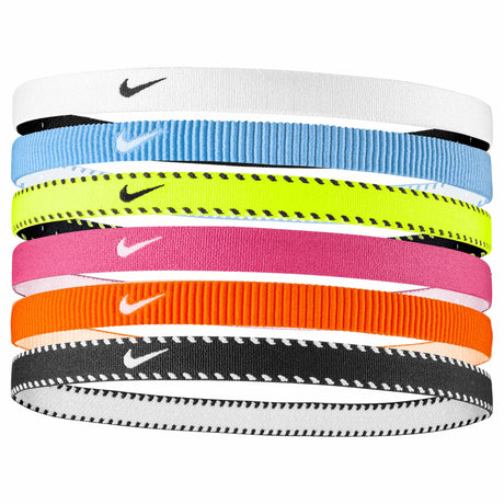 Nike Youth Flex Classic Headbands 6 PK - Volt / Vivid Pink / White