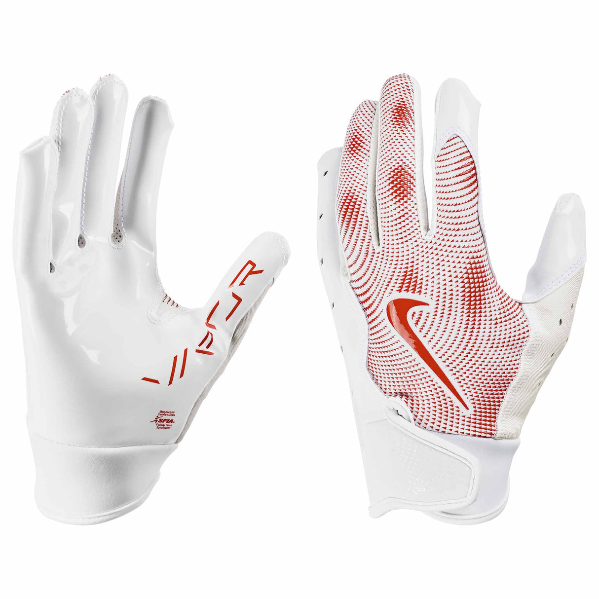 Nike Youth Vapor Jet 8.0 FG gants de football américain pour enfants - White / White / University Red
