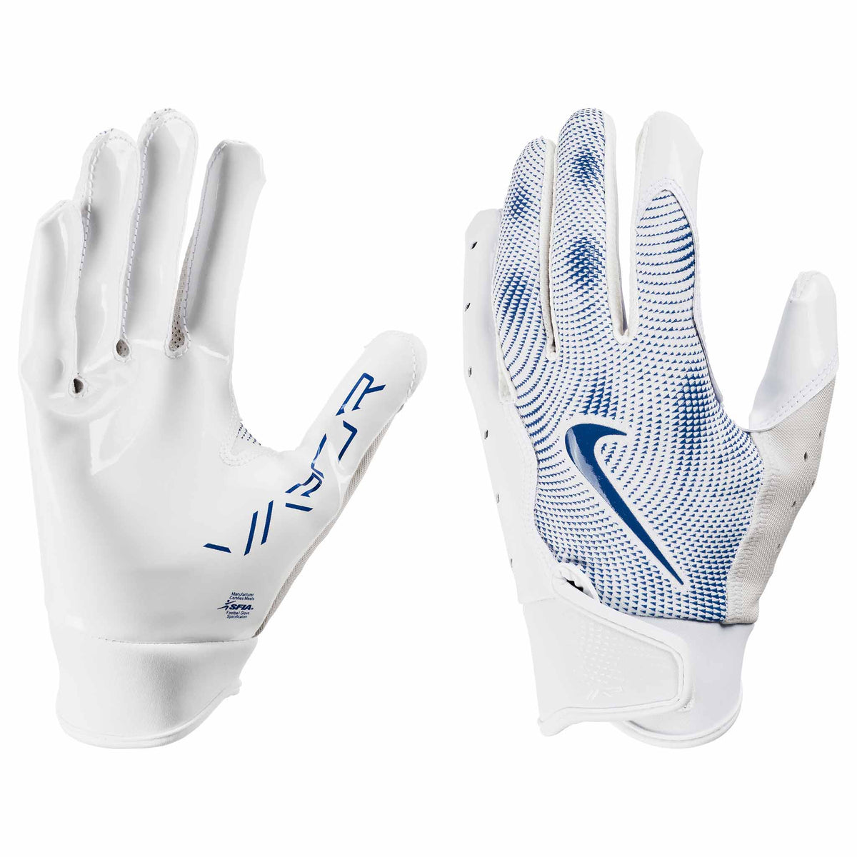 Guantines L Nike Vapor Jet Gloves Football - Blanco con Azul