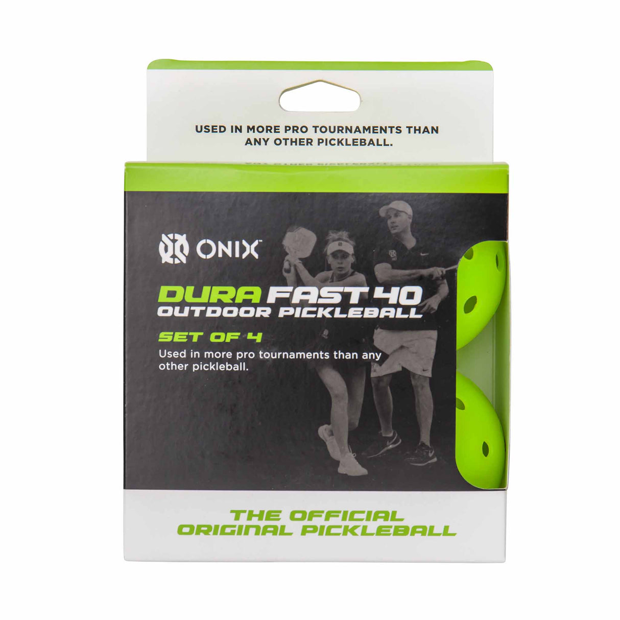 Onix Dura Fast-40 Pickleballs - Ensemble de 4 - Neon