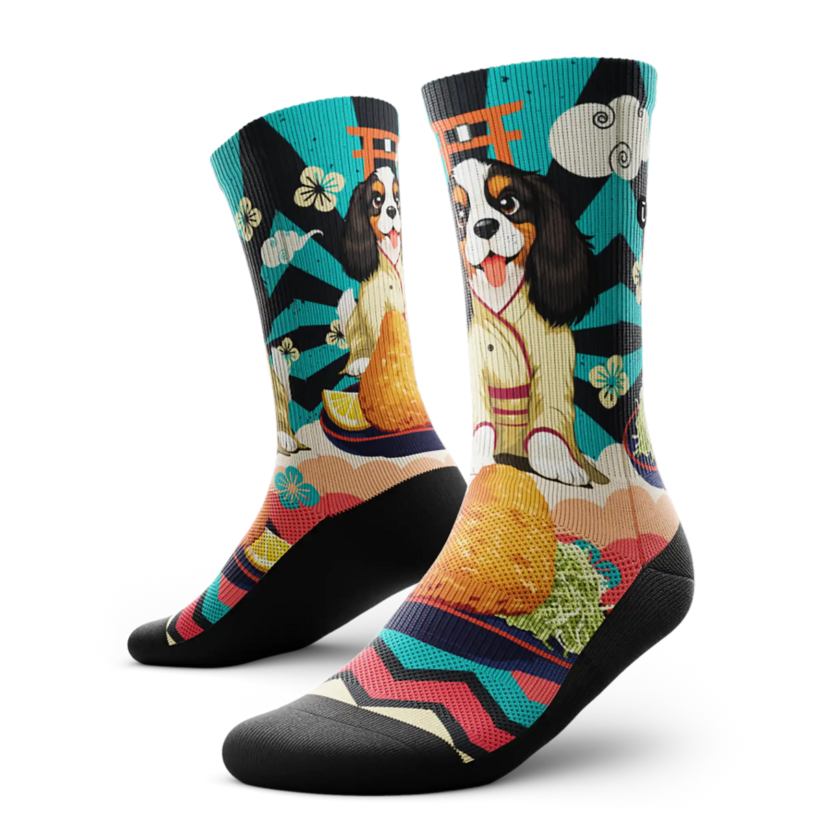 Outway Barkatsu Crew Chaussette de course à pied unisexe - Noir / Bleu