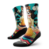 Outway Barkatsu Crew Chaussette de course à pied unisexe - Noir / Bleu