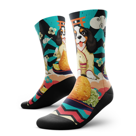 Outway Barkatsu Crew Chaussette de course à pied unisexe - Noir / Bleu