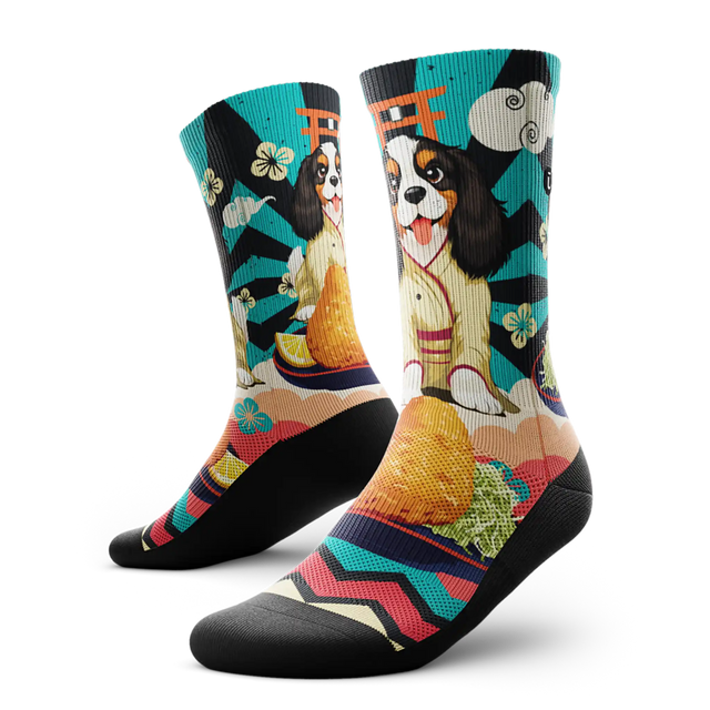 Outway Barkatsu Crew Chaussette de course à pied unisexe - Noir / Bleu