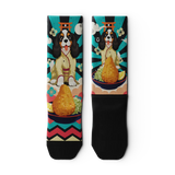 Outway Barkatsu Crew Chaussette de course à pied unisexe - Noir / Bleu