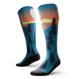 Outway Bright Night Athletic Knee High chaussette de compression unisexe - bleu