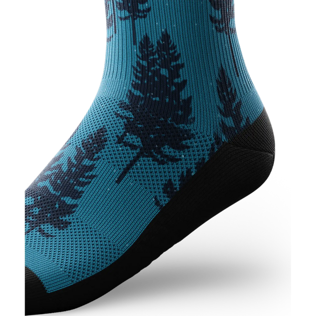 Outway Bright Night Athletic Knee High chaussette de compression unisexe - bleu