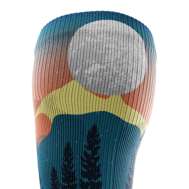 Outway Bright Night Athletic Knee High chaussette de compression unisexe - bleu