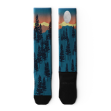 Outway Bright Night Athletic Knee High chaussette de compression unisexe - bleu