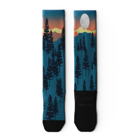 Outway Bright Night Athletic Knee High chaussette de compression unisexe - bleu