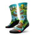 Outway Bubbly Beaver Crew Chaussette de course à pied unisexe - Vert / Bleu