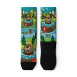 Outway Bubbly Beaver Crew Chaussette de course à pied unisexe - Vert / Bleu