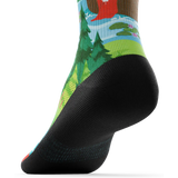 Outway Bubbly Beaver Crew Chaussette de course à pied unisexe - Vert / Bleu