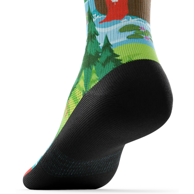Outway Bubbly Beaver Crew Chaussette de course à pied unisexe - Vert / Bleu