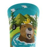 Outway Bubbly Beaver Crew Chaussette de course à pied unisexe - Vert / Bleu