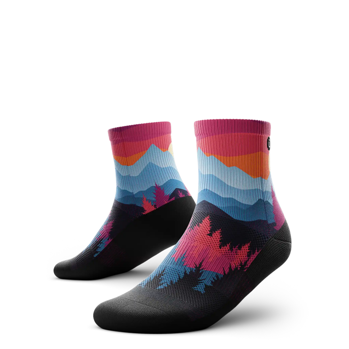 Outway Emberwood Quarter Chaussette de course à pied unisexe - Noir / Bleu