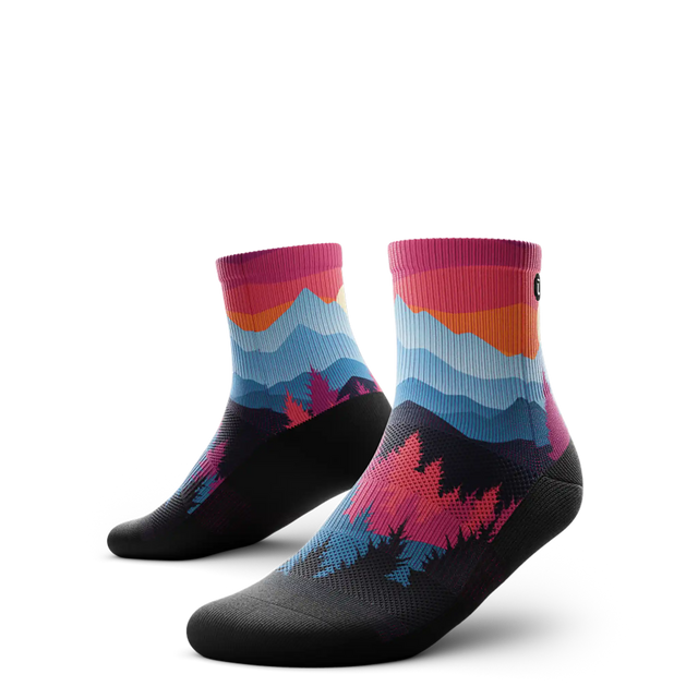 Outway Emberwood Quarter Chaussette de course à pied unisexe - Noir / Bleu