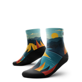 Outway Everflow Quarter Chaussette de course à pied unisexe - Noir / Bleu