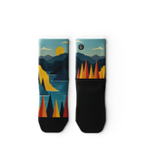 Outway Everflow Quarter Chaussette de course à pied unisexe - Noir / Bleu