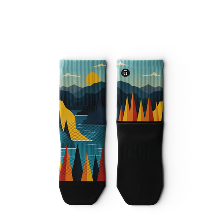 Outway Everflow Quarter Chaussette de course à pied unisexe - Noir / Bleu